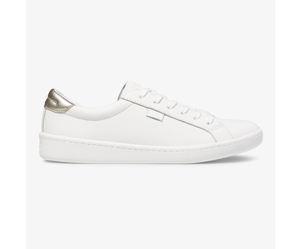 Zapatillas Keds Mujer Blancas - Ace Cuero - 086-ALSGEQ